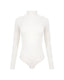 White bodysuit with long sleeves on a white background