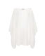 Ivory mohair wool-blend oversized poncho with handmade detailing by Roksolana.