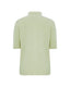 A light green wool short-sleeve turtleneck jumper by Roksolana, back view.