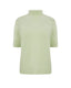 A light green wool short-sleeve turtleneck jumper by Roksolana.