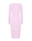 Pink dress with long sleeves on a white background