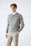 Melange Grey Merino Cashmere V-Neck Jumper
