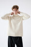 Ivory Merino Wool Cable-Knit Turtleneck