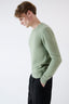 Sage Green Merino Angora Cashmere Blend Crew Neck Jumper