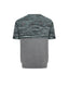 Light Gray and blue merino t-shirt. back view