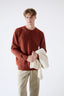Rust Red Baby Camel Wool-Blend Men's Jumper