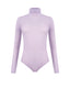 Lavender long-sleeve bodysuit on a white background
