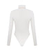 White merino wool long-sleeve turtleneck bodysuit, back view by Roksolana.
