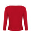 Red fitted merino wool cardigan, back view by Roksolana.