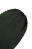 Ribbed Olive Green Merino Wool Blend Hat, detailed view