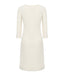 Back view of a classic 100% merino wool dress with subtle decorative detailing