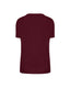 Burgundy merino T-shirt, back view