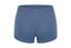 Blue knitted merino wool shorts with a relaxed elegant silhouette, made from a soft merino wool blend by Roksolana, back view.