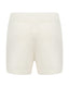 Ivory merino wool knit shorts with elasticated waistband, back view
