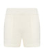 Ivory merino wool knit shorts with elasticated waistband and front pockets