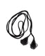 Black merino wool tie belt with soft cord construction and delicate ends