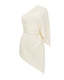 Merino wool transformer blouse in ivory with an asymmetric draped front