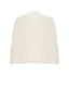 Back view of an ivory merino wool transformer blouse with fluid drape