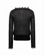 Black mohair pullover with lace trim, back view