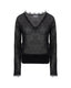 Black mohair pullover with lace trim