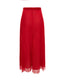 Red mohair skirt with lace hem