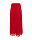Red mohair lace skirt on a white background