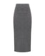 Ribbed merino wool midi skirt in grey with a refined, streamlined fit