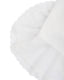 Close-up of the white sheer hem detail adding lightness and refined movement