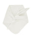 Ivory merino wool-silk-cashmere triangle scarf with lace trim.