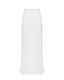 White sheer mohair-alpaca knit maxi skirt with fine texture by Roksolana.